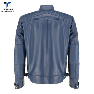 Wholesale Price High Street Long <b>Thin</b> Stand Collar Front Logo Customized Leather <b>Jackets</b> Hot Selling Winter 2025 New for <b>Men</b> - Product Image 2