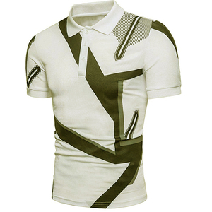 Polo personalizado 100% poliéster transpirable para hombre, Camisa estampada de manga corta para hombre, estilo veraniego, informal, sólido, polos para hombre, OEM - Product Image 5