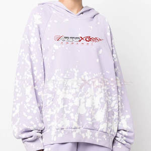 Sweat-shirt d'hiver décontracté pour hommes de créateur Long French Terry Plus Size 3D Pattern Washed Puff Technique Plain Dyed Hoodie - Product Image 3