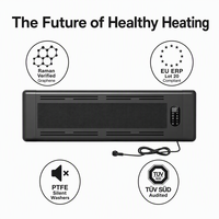 Panel Infrarrojo de Grafeno Negro Mate de 500W, Solución de Calefacción Moderna para Oficina, Montaje en Pared Minimalista, Perfil Ultrafino, Alta Gama