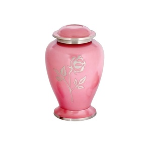 Urne adulte de crémation en laiton avec ange en aluminium de couleur rouge en urne de cendres funéraires de couleur or à vendre - Product Image 5