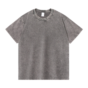 Lavage à l'acide Vintage poids lourd surdimensionné T-shirt Logo personnalisé chemises vierges T-Shirt de haute qualité 100% coton T-Shirt pour hommes - Product Image 4