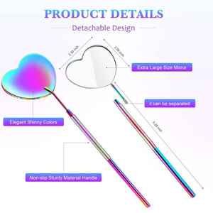 Grand miroir d'extension de cils portable en acier inoxydable de qualité supérieure Miroir de maquillage greffé au design élégant haut de gamme plaqué or - Product Image 5