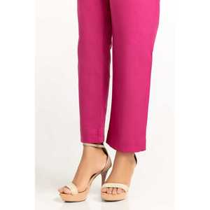 Pantalones de Mujer de Cintura Media, Teñidos con Hilo, Corte Recto, Ajuste Regular WGK-TRS-DY-417 - Product Image 3