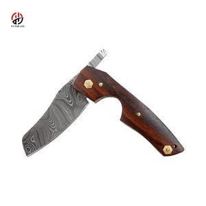 Couteau à cigares personnalisé en acier Damas de luxe HTTC de haute qualité avec étui en cuir pour les fêtes, le fumage et les voyages - Product Image 3