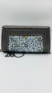 Custom Made in Gold Polished Border,metal Applique Tribal Mosaic <b>Bags</b> Ideal for Resale by Fashion Accessory Stores for Resale - Product Image 3
