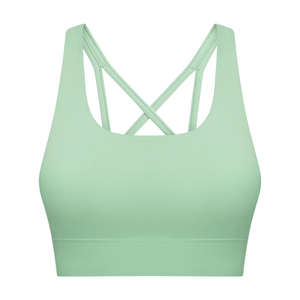 Seamless <b>Racerback</b> Gym Sports <b>Bra</b> Comfortable Quick Dry Lightweight Stretchable Fitness Sport <b>Bra</b> - Product Image 3