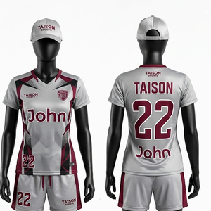 เสื้อฟุตบอลหญิง โพลีเอสเตอร์ อินเตอร์ล็อค สีเทา-ทอง ลายเชฟรอน ระบายอากาศได้ดี ซับเหงื่อ  รับสกรีนโลโก้ตามแบบ - Product Image 6