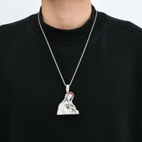 Collier pendentif en cuivre plaqué or 18 carats micro-pavé, style rétro punk, directement de l'usine, pour les acheteurs de marques streetwear