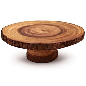 Soporte de pastel rústico de madera para el hogar de lujo con diseño de corteza para decoración de boda y servicio de pasteles accesorios de cocina de madera - Product Image 2