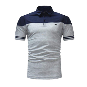 เสื้อโปโลเล่นกอล์ฟของผู้ชาย,เสื้อคอเต่าทำจากผ้าฝ้าย/สแปนเด็กซ์ลายปักเปล่าโพลีเอสเตอร์ผู้ชาย - Product Image 1