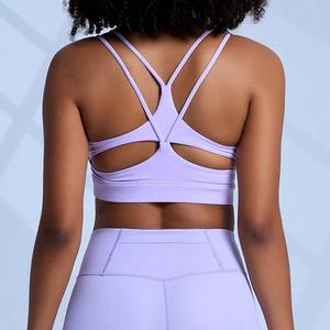 Sujetador Deportivo Sin Costuras de Alta Calidad, Color Morado Claro, OEM 2026, Venta al Por Mayor, Personalizado, con Soporte Alto, para Gimnasio y Fitness, Ropa Deportiva Femenina - Product Image 4