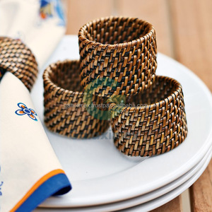 Anillo para servilletas de ratán natural más económico para decoración del hogar moderno - Product Image 2