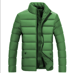 Heavy Duty Men's Quilted Puffer Jacket Thick Insulated Canvas <b>Coat</b> for Outdoor Winter Casual Travel Streetwear Fashion Front - Product Image 1