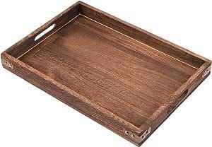 ถาดไม้ธรรมชาติทรงหกเหลี่ยมงานทำมือปรับแต่งได้สำหรับบ้านร้านอาหารโรงแรมให้บริการอาหารอินเดีย - Product Image 3