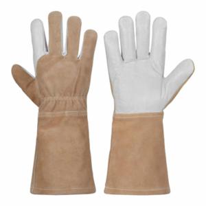 Gants de soudage TIG en gros, respirants, écologiques, à manches longues, avec poignets ajustables, en cuir de chèvre et de vachette de qualité supérieure, durables et sécuritaires - Product Image 6