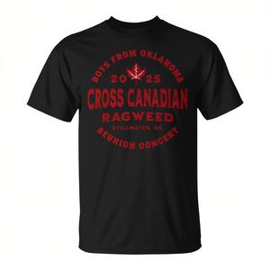 Camiseta negra Cross Canadian Ragweed para adultos, unisex, cuello redondo, manga corta, corte clásico, Reunion Concert Stillwater Ok - Product Image 2