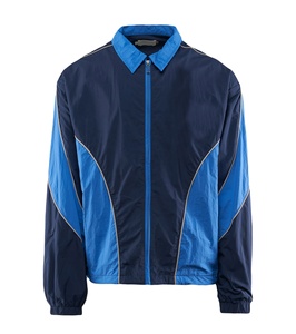 Veste coupe-vent imperméable élégante pour homme, noire bicolore, avec décoration en fourrure, tendance, grande taille, veste d'hiver légère - Product Image 1