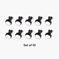 Nouvel ensemble de 10 boutons poussoirs d'arcade ronds avec lumière LED et micro-interrupteur, multicolores, 12V, plastique et métal
