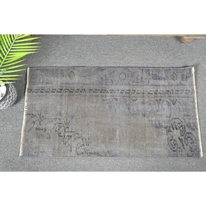 Alfombra turca Vintage 1,7X3,1 pies gris Beige lana hecha a mano área grande rectángulo Patchwork diseño para pasillo nuevo modelo" - Product Image 1
