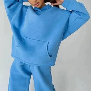 Conjunto Deportivo de Felpa Orgánica Gruesa para Mujer, Sudadera con Capucha y Pantalones Jogger, Ropa Deportiva Holgada de Invierno - Product Image 5