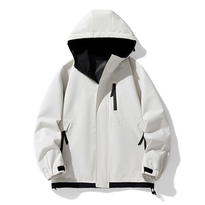 Wholesale Custom Waterproof Windbreaker Lightweight Down Puffer Latest Design Pullover <b>Hoodie</b> Zip up Windbreaker Jacket for Men - Product Image 3