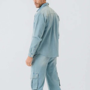 Venta al por mayor de camisetas para hombres, moda informal, camisa de mezclilla de algodón, ropa de calle, camisa con estampado de logotipo personalizado, precio al por mayor, Top Boys - Product Image 6