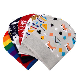 Wholesale Jacquard Classic Winter <b>Beanie</b> Hats Cotton Short Knit <b>Beanies</b> with Custom Embroidered <b>Beanie</b> 2025 - Product Image 4