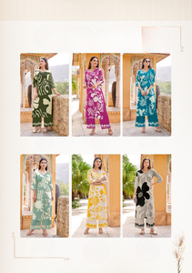 Kurti en rayonne imprimé floral léger à la mode ensemble bureau et collège filles vêtements décontractés - Product Image 6