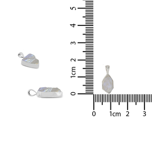 จี้925เงินสเตอร์ลิงแบบพรีเมี่ยม & อัญมณีสีรุ้งมูนสโตนตัดหยาบพร้อมสปริงล็อคชุด12ชิ้น - Product Image 3
