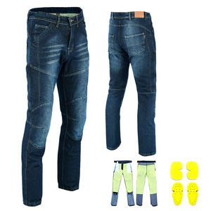 Jean de moto noir denim pour hommes Pantalon de moto blindé Pantalon doublure en aramide - Product Image 1