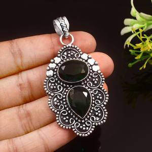 Pendentif Tourmaline Verte Collier en Argent Sterling 925 Fait Main Bijoux en Pierres Précieuses Naturelles Cadeau de Noël Pour Ses Femmes - Product Image 5