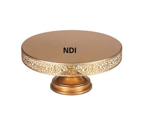 German Style Decorative Christmas Party Celebration Fruit <b>Cake</b> <b>Server</b> Stand In Golden Finishing With Rounded Shape For Home - Product Image 1