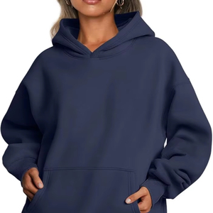 Multi-Style Simple Couleur Solide Mode Automne et Hiver Chaud Sweat à capuche à manches longues pour femmes - Product Image 1