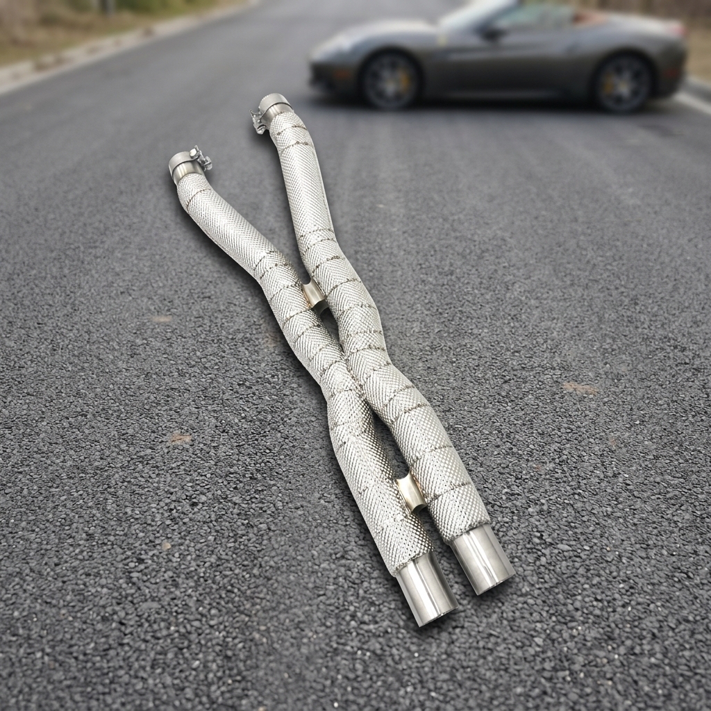 VantaFlow T304 Stainless Steel X-Pipe Mid-Section Exhaust for Ferrari California 4.3L 2009-2014 Performance Upgrade