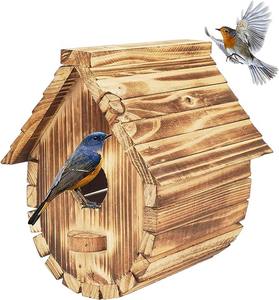 Casa de pájaros de madera de diseño simple para exteriores en calidad duradera con nido de pájaros de madera de acabado elegante en calidad duradera - Product Image 4