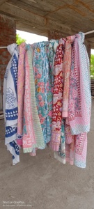 โสร่งชายหาดผ้า100% ทรงเรขาคณิตลายดอกไม้ผ้าโสร่งทำด้วยมือ - Product Image 3