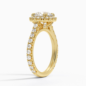 Anillo de compromiso de diamante cultivado en laboratorio redondo romántico 925 Halo de plata Pave ajuste nupcial boda joyería regalo para mujeres para fiestas - Product Image 6