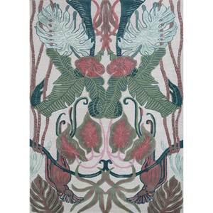 Tapis Hacienda Ivory classique en jacquard floral, tufté à la main, en laine et viscose, 10 mm, rectangulaire, pour la maison, le couloir, le salon - Product Image 1