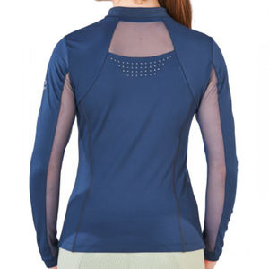 Chemises d'équitation exclusives pour femmes Baselayer Top Show Shirt Maille ventilée Vêtements équestres personnalisés Chemise d'équitation en gros - Product Image 6