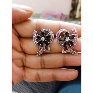 925ต่างหูโกเมนเงินสเตอร์ลิงต่างหูพลอยรูปทรงหยดน้ำของขวัญสำหรับผู้หญิงและผู้หญิงโมเดล E0254-GS - Product Image 1