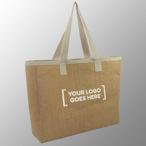 Sac à provisions en jute imprimé personnalisé poche suspendue à l'intérieur des poignées en toile de coton sac de plage en jute promotion sac de transport sacs en lin réutilisables - Product Image 1