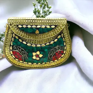 Bolsa de mão em mosaico de ombro artesanal indiana de moda de compras online por atacado feita na Índia por LUXURA Crafts