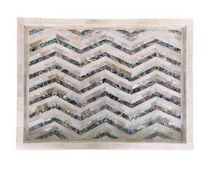 Bandeja de Servicio de Concha Marina Multicolor con Incrustaciones de Nácar de Alta Calidad, Decoración del Hogar, Vajilla, Sala de Estar, Clásica, Sostenible y Plegable - Product Image 3