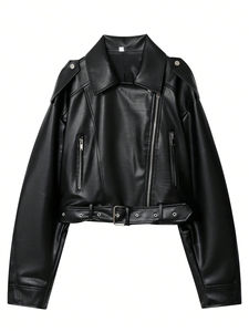 Vente en gros de vestes pour femmes vêtements de mode vestes en cuir véritable pour femmes top ventes vestes en cuir élégantes pour femmes - Product Image 4