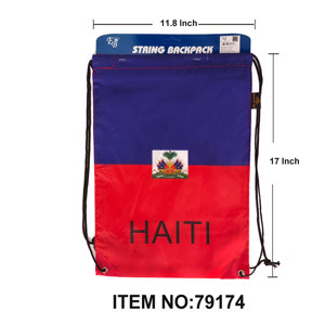 17.5\" Haitian Style <b>Drawstring</b> <b>Bag</b> Large Capacity <b>Waterproof</b> Polyester Custom Fashionable Handle Rope for Promotional Gifts - Product Image 1