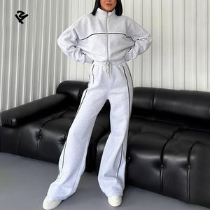 Nouveauté : Ensembles de survêtements d'hiver pour femmes, surdimensionnés, respirants, de haute qualité, en polyester/coton, design OEM personnalisé - Product Image 2