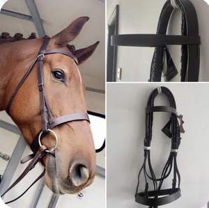 Brida Maxican de cuero de caballo, tamaño Cob marrón, filete anatómico, brida Flash, riendas acolchadas de neopreno desmontable, brida de cuero - Product Image 2