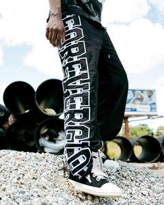 Pantalones bordados personalizados con logotipo de serigrafía para hombre, pantalones informales holgados impermeables, cortavientos de poliéster 100%, pantalones de chándal de nailon - Product Image 2