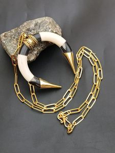 SIGNIFICANCE nouveauté Buffalo corne de boeuf collier poli Animal Style os bijoux Design naturel perles femmes filles mariage - Product Image 4